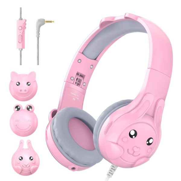 SoulBytes S31 Kids Wired Over-Ear Earphone with Microphone, Length: 1.5m (Pink) - Image 2