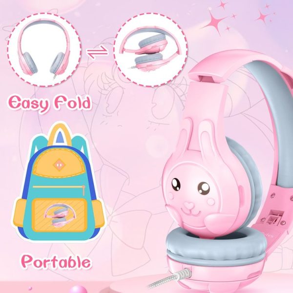SoulBytes S31 Kids Wired Over-Ear Earphone with Microphone, Length: 1.5m (Pink) - Image 5