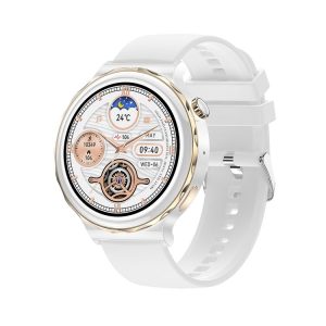 Ochstin 5HK43 1.32 inch Round Screen Smart Watch Supports Bluetooth Call Function / Blood Oxygen Monitoring, Strap: Silicone (Gold)