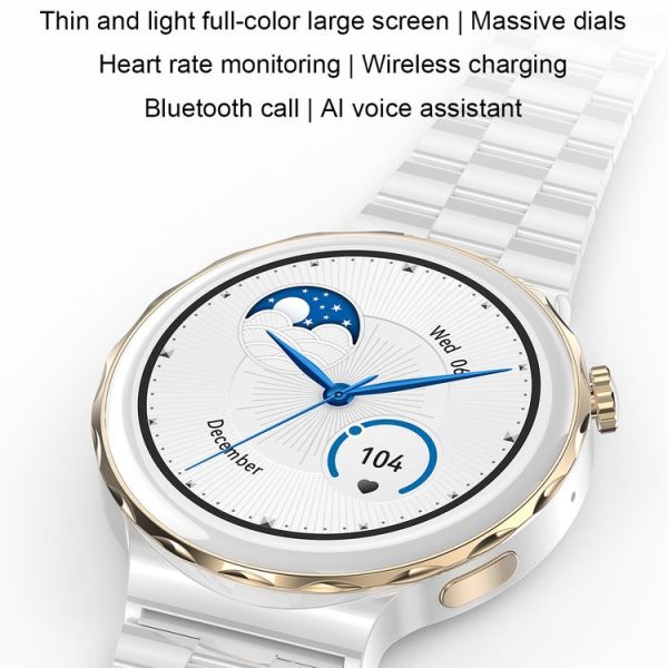 Ochstin 5HK43 1.32 inch Round Screen Smart Watch Supports Bluetooth Call Function / Blood Oxygen Monitoring, Strap: Silicone (Gold) - Image 4