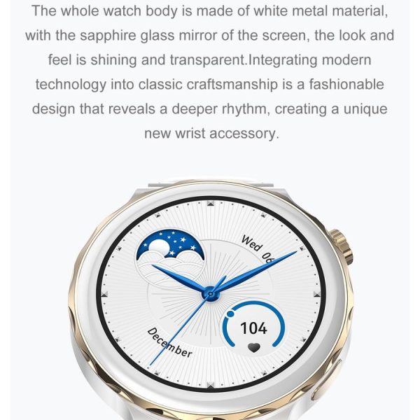 Ochstin 5HK43 1.32 inch Round Screen Smart Watch Supports Bluetooth Call Function / Blood Oxygen Monitoring, Strap: Silicone (Gold) - Image 5