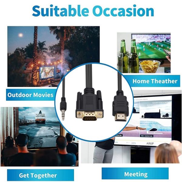 HDMI to VGA Adapter Cable with Audio, Length 1.8m - Image 6
