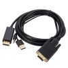 VGA to DisplayPort Adapter Cable with Audio Band Power Supply, Length: 1.8m (Black) - Image 2