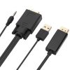 VGA to DisplayPort Adapter Cable with Audio Band Power Supply, Length: 1.8m (Black) - Image 3