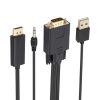 VGA to DisplayPort Adapter Cable with Audio Band Power Supply, Length: 1.8m (Black) - Image 4
