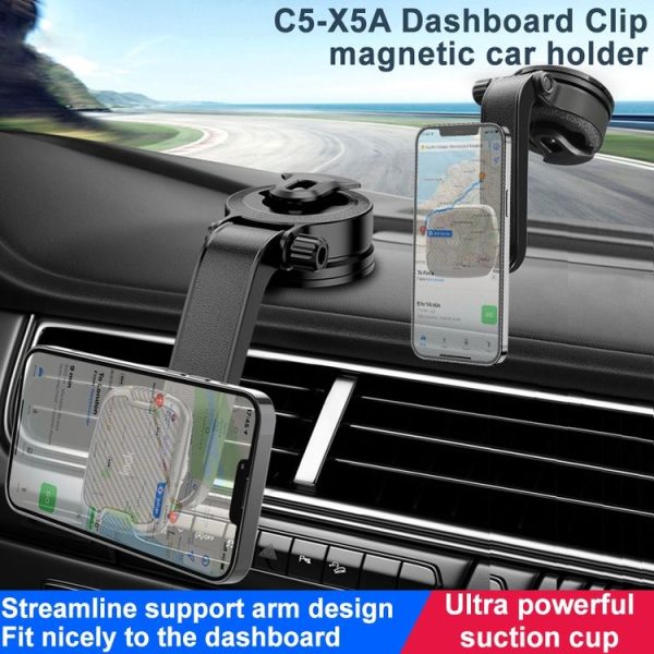 IMAK C5-X5A Dashboard Suction Cup Magnetic Car Holder (Black) - Image 2