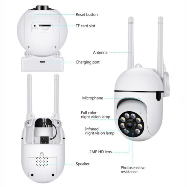 A7 1080P HD Wireless WiFi Smart Surveillance Camera Support Night Vision / Two Way Audio without Memory - Image 9