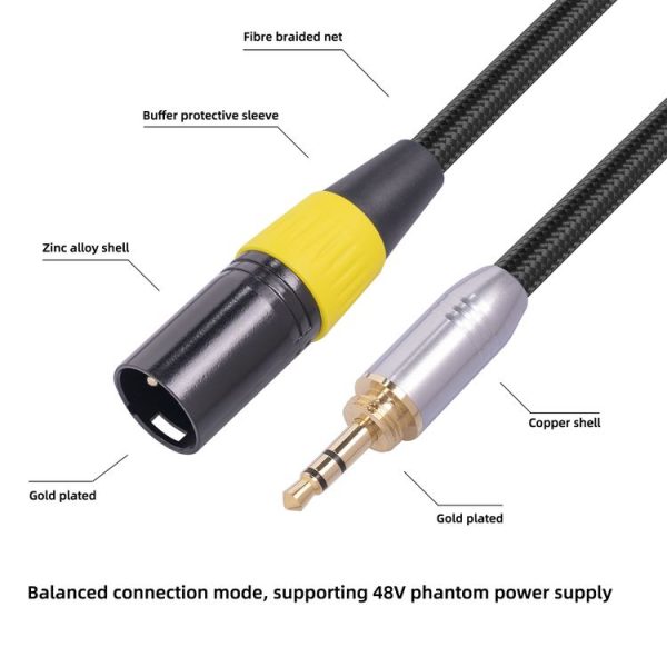 SB423K108-03 6.35mm + 3.5mm Male to XLR 3pin Male Audio Cable, Length: 30cm - Image 6
