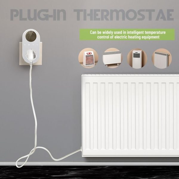 BHT12-CW Plug-in LCD Thermostat With WiFi, EU Plug (Blue) - Image 6