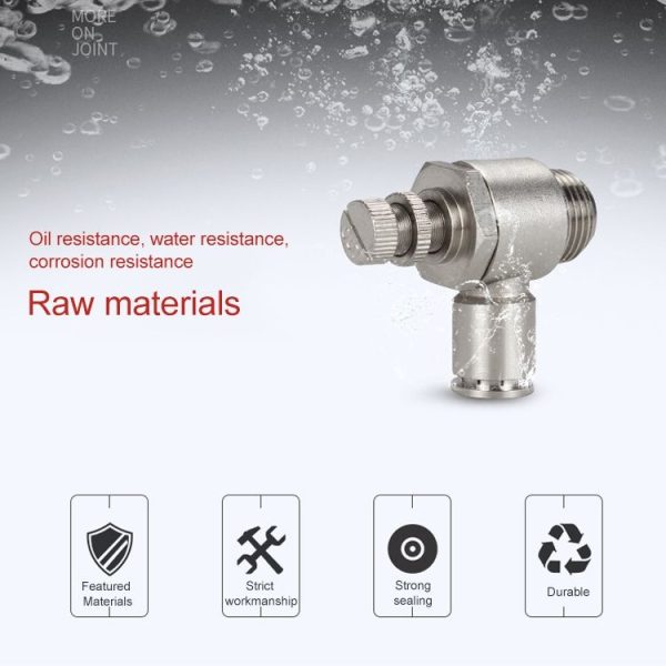 SL8-03 LAIZE Nickel Plated Copper Male Thread Throttle Valve Pneumatic Connector - Image 4