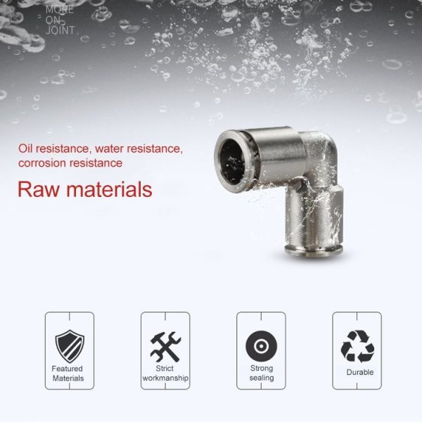 PV-6 LAIZE Nickel Plated Copper Elbow Pneumatic Quick Connector - Image 4
