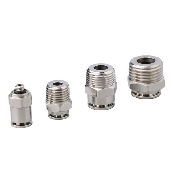 PC12-01 LAIZE Nickel Plated Copper Male Thread Straight Pneumatic Quick Connector - Image 3