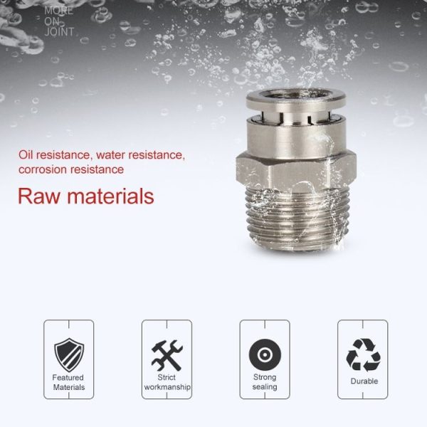 PC12-01 LAIZE Nickel Plated Copper Male Thread Straight Pneumatic Quick Connector - Image 5