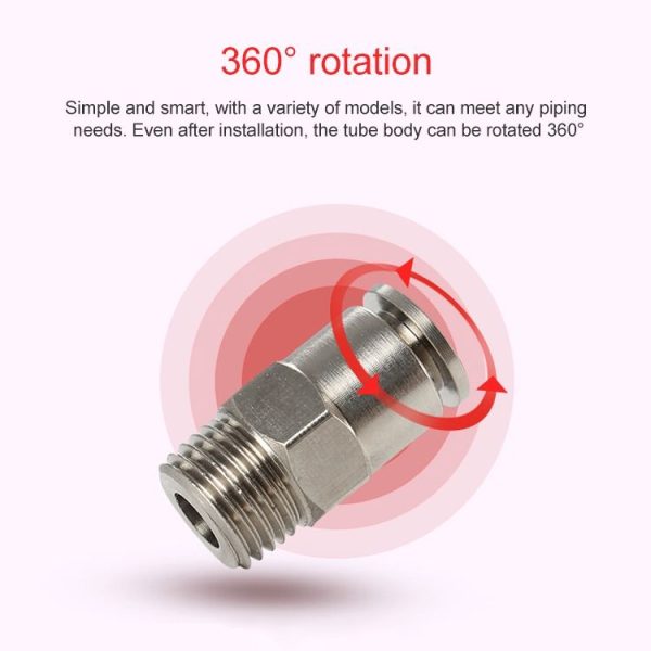 PC12-01 LAIZE Nickel Plated Copper Male Thread Straight Pneumatic Quick Connector - Image 7