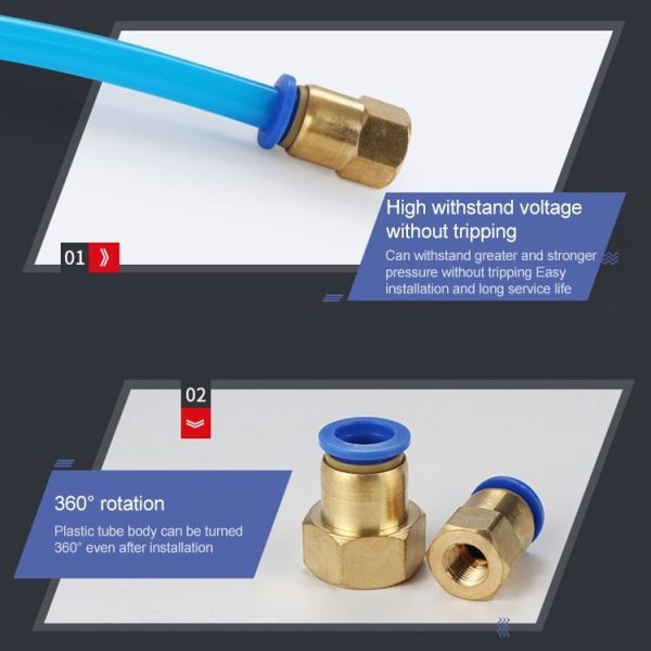 PCF8-04 LAIZE 2pcsFemale Thread Straight Pneumatic Quick Connector - Image 6
