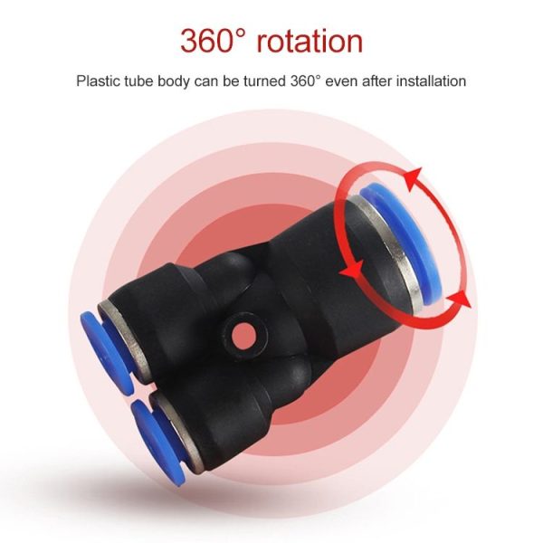 PW8-4 LAIZE 10pcs Plastic Y-type Tee Reducing Pneumatic Quick Fitting Connector - Image 3