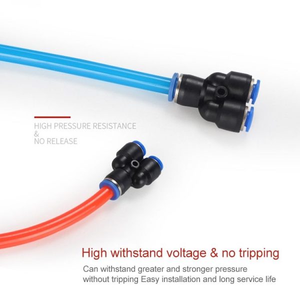 PW8-4 LAIZE 10pcs Plastic Y-type Tee Reducing Pneumatic Quick Fitting Connector - Image 4