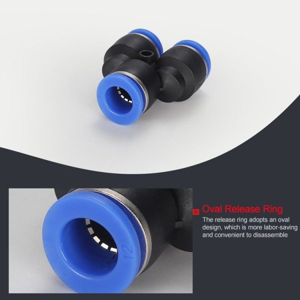 PW8-4 LAIZE 10pcs Plastic Y-type Tee Reducing Pneumatic Quick Fitting Connector - Image 6
