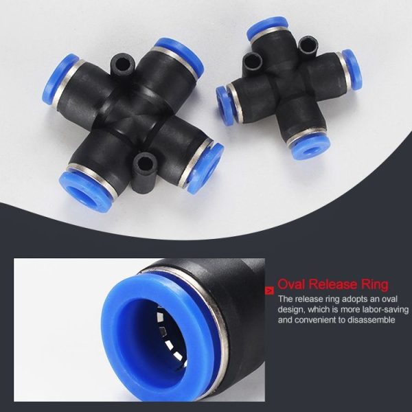 PZA-8 LAIZE 10pcs Plastic PZA Four-way Pneumatic Quick Fitting Connector - Image 4