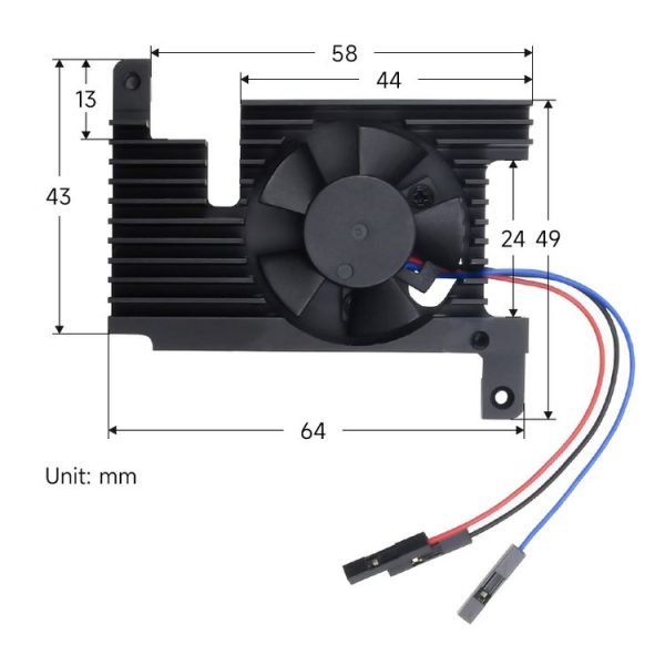 Waveshare Dedicated All-In-One Aluminum Alloy Cooling Fan For Raspberry Pi 4B - Image 2