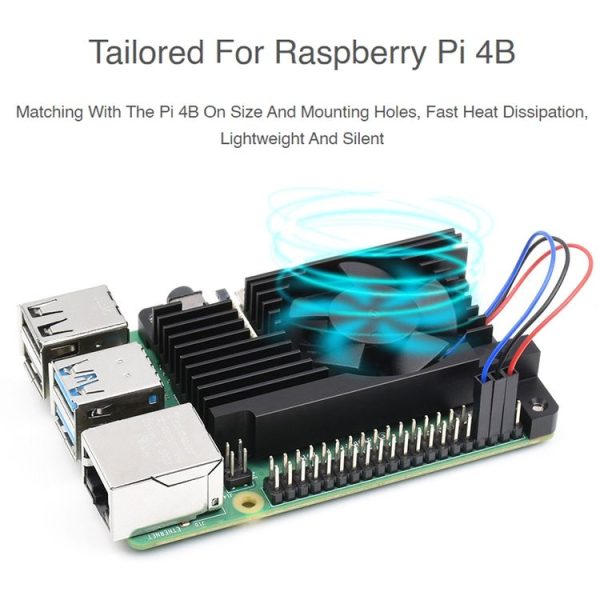 Waveshare Dedicated All-In-One Aluminum Alloy Cooling Fan For Raspberry Pi 4B - Image 6