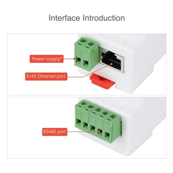Waveshare Din Rail RS485 to RJ45 Serial Server with POE Function - Image 3