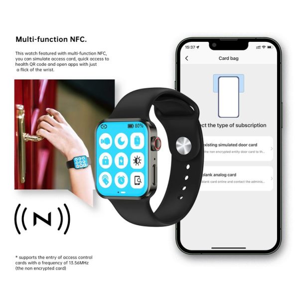 N76 Pro Max 1.92 inch Square Screen Smart Watch Supports Non-invasive Blood Glucose / Blood Oxygen Monitoring (Black) - Image 4