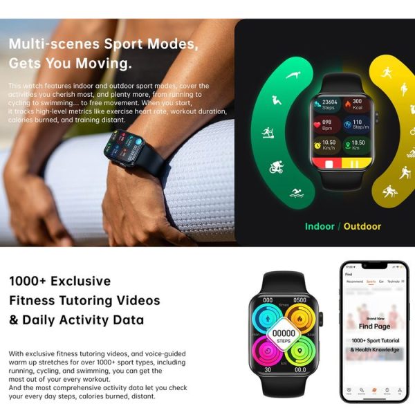 N76 Pro Max 1.92 inch Square Screen Smart Watch Supports Non-invasive Blood Glucose / Blood Oxygen Monitoring (Black) - Image 5