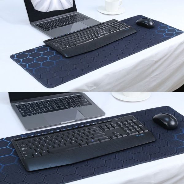 Anti-Slip Rubber Cloth Surface Game Mouse Mat Keyboard Pad, Size: 60 x 30 x 0.2cm (Blue Honeycomb) - Image 7