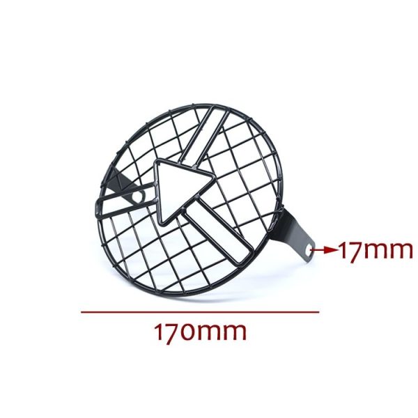 Motorcycle Headlight Arrowhead Grill Guard Retro Round Lamp Grill Cover - Image 3