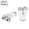 PW6-4 LAIZE 2pcsPW Y-type Tee Reducing Pneumatic Quick Fitting Connector