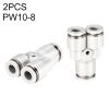 PW10-8 LAIZE 2pcsPW Y-type Tee Reducing Pneumatic Quick Fitting Connector