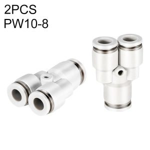 PW10-8 LAIZE 2pcsPW Y-type Tee Reducing Pneumatic Quick Fitting Connector