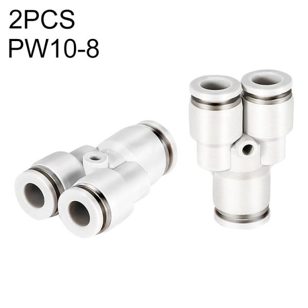 PW10-8 LAIZE 2pcsPW Y-type Tee Reducing Pneumatic Quick Fitting Connector