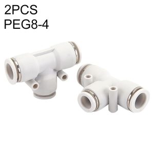 PEG8-4 LAIZE 2pcs PW T-type Tee Reducing Pneumatic Quick Fitting Connector