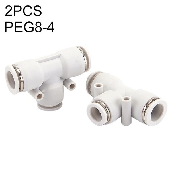 PEG8-4 LAIZE 2pcs PW T-type Tee Reducing Pneumatic Quick Fitting Connector