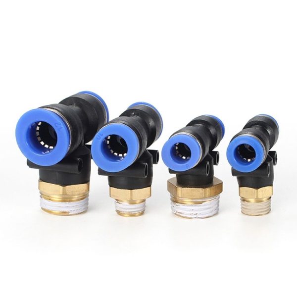 PB4-01 LAIZE 10pcs Plastic T-type Tee Male Thread Pneumatic Quick Connector - Image 2
