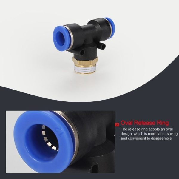 PB4-01 LAIZE 10pcs Plastic T-type Tee Male Thread Pneumatic Quick Connector - Image 5