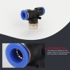 PB10-02 LAIZE 2pcs Plastic T-type Tee Male Thread Pneumatic Quick Connector - Image 5