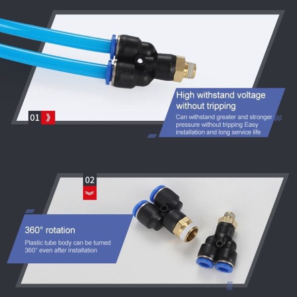PX6-01 LAIZE 10pcs Plastic Y-type Tee Male Thread Pneumatic Quick Connector - Image 7