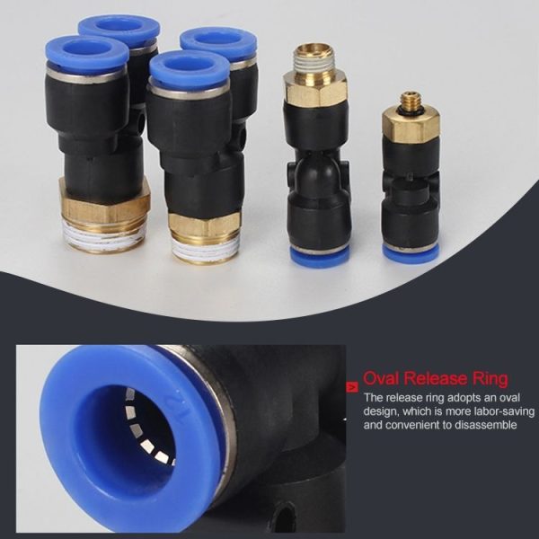 PX8-03 LAIZE 2pcs Plastic Y-type Tee Male Thread Pneumatic Quick Connector - Image 5
