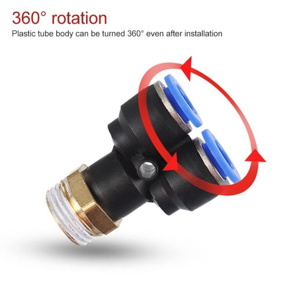 PX8-04 LAIZE Plastic Y-type Tee Male Thread Pneumatic Quick Connector - Image 3