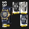 OCHSTIN 7010C Pilot Series Hollow Mechanical Men Watch (Silver-Grey) - Image 2