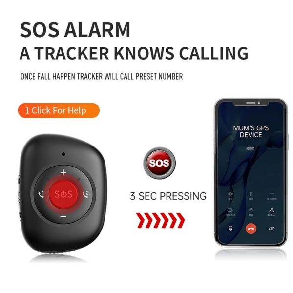 RF-V50 IP67 Waterproof 4G LTE 3G 2G GSM Elderly SOS Button Emergency Alarm GPS Tracker (Red) - Image 4