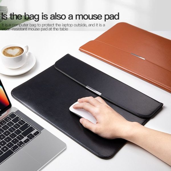 13.3 / 13.6 / 14 inch Laptop Ultra-thin Leather Laptop Sleeve (Black) - Image 4