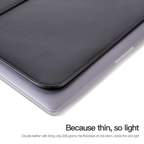 13.3 / 13.6 / 14 inch Laptop Ultra-thin Leather Laptop Sleeve (Black) - Image 7