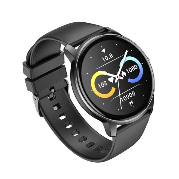 Hoco Y4 1.28 inch 2.5D HD Capacitive Touch Screen IP68 Smart Sports Watch (Black) - Image 2