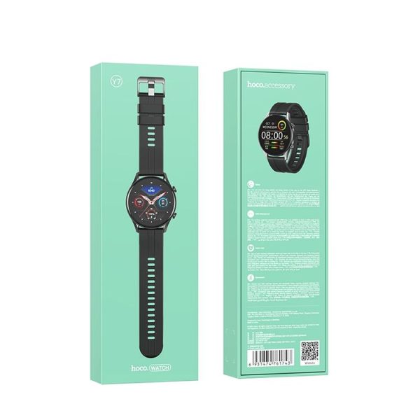 Hoco Y7 1.32 inch TFT OGS Capacitive Touch Screen IP68 Smart Sports Watch (Black) - Image 5