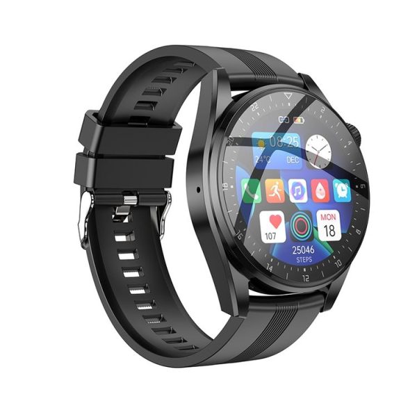 Hoco Y9 1.36 inch TFT 2.5D HD Touch Screen IP68 Waterproof Smart Sports Watch, Call Version (Black) - Image 2