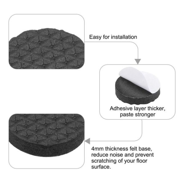 2pcs 22mm Round Plaid EVA Table Sofa Slip-proof Noise-reducing Foot Pads - Image 3
